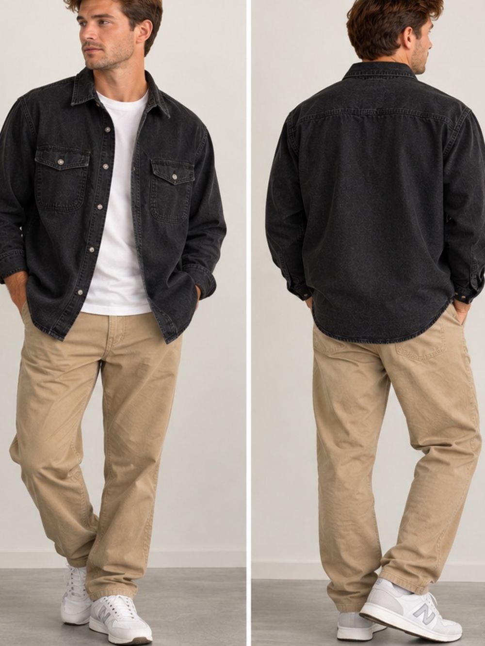 GAP denim shacket Relaxed Fit Black Denim button down over Shirt